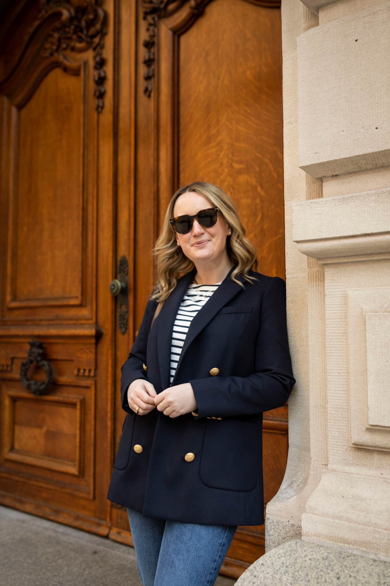 Sezane Michele Jacket Navy Blazer